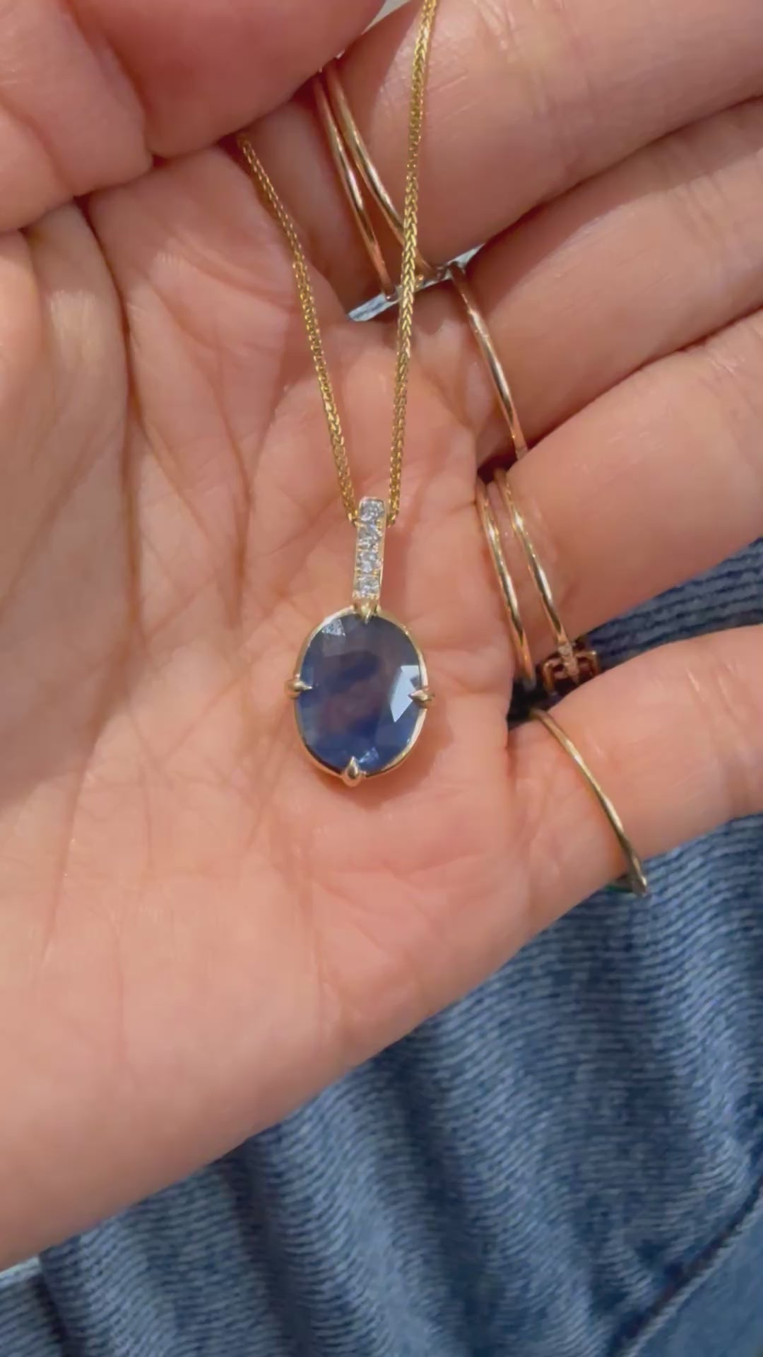 Siam Parti Sapphire & Diamond Supreme Compass Pendant Necklace