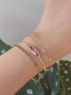 Pink Tourmaline Marquise & Diamond Bangle 18k gold stackable design