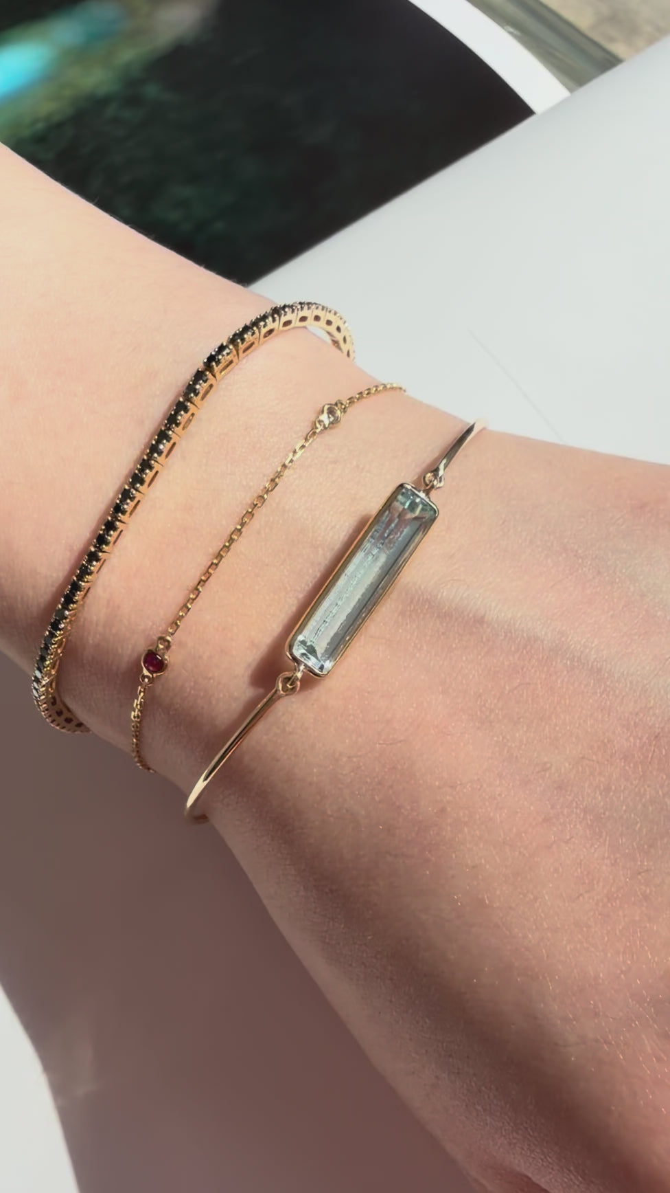 Aquamarine Bar Bangle