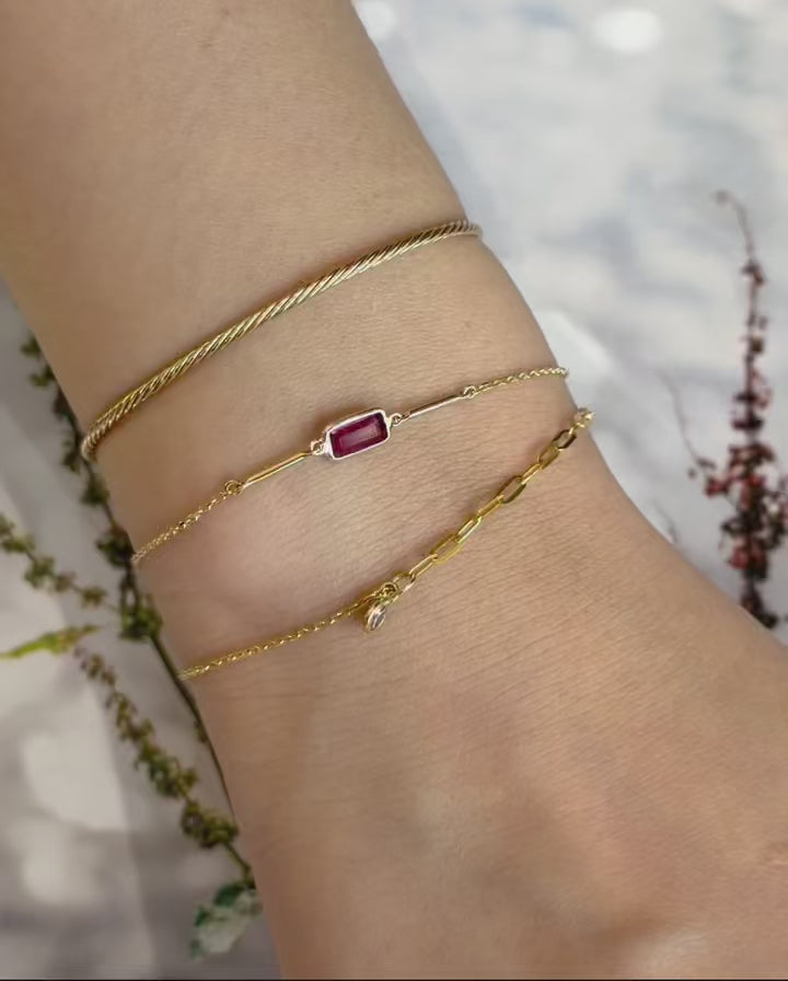 Rubellite Bar Bracelet