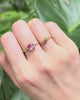 Ombre Pink Tourmaline Petite Circle Diamond Ring