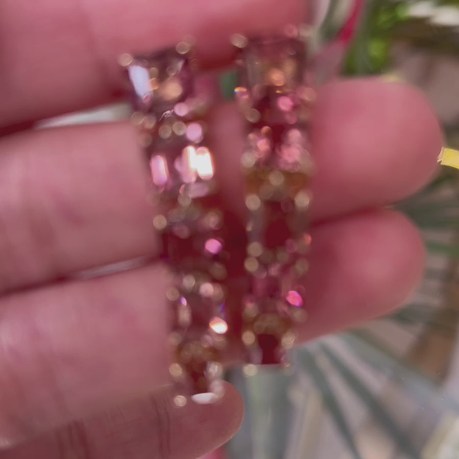 Pink Tourmaline cascade Earrings