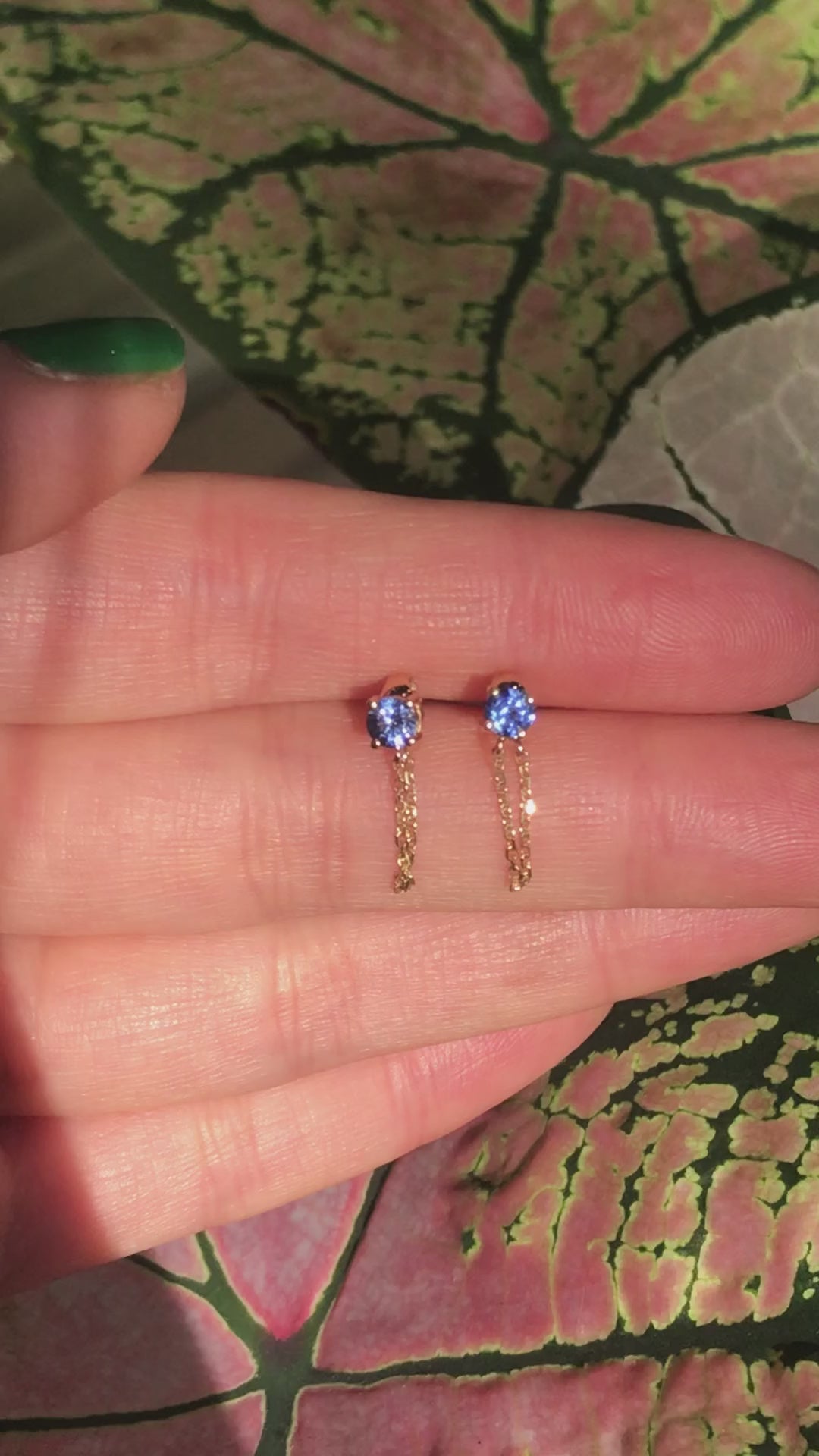 Ceylon Sapphire Chain Earrings