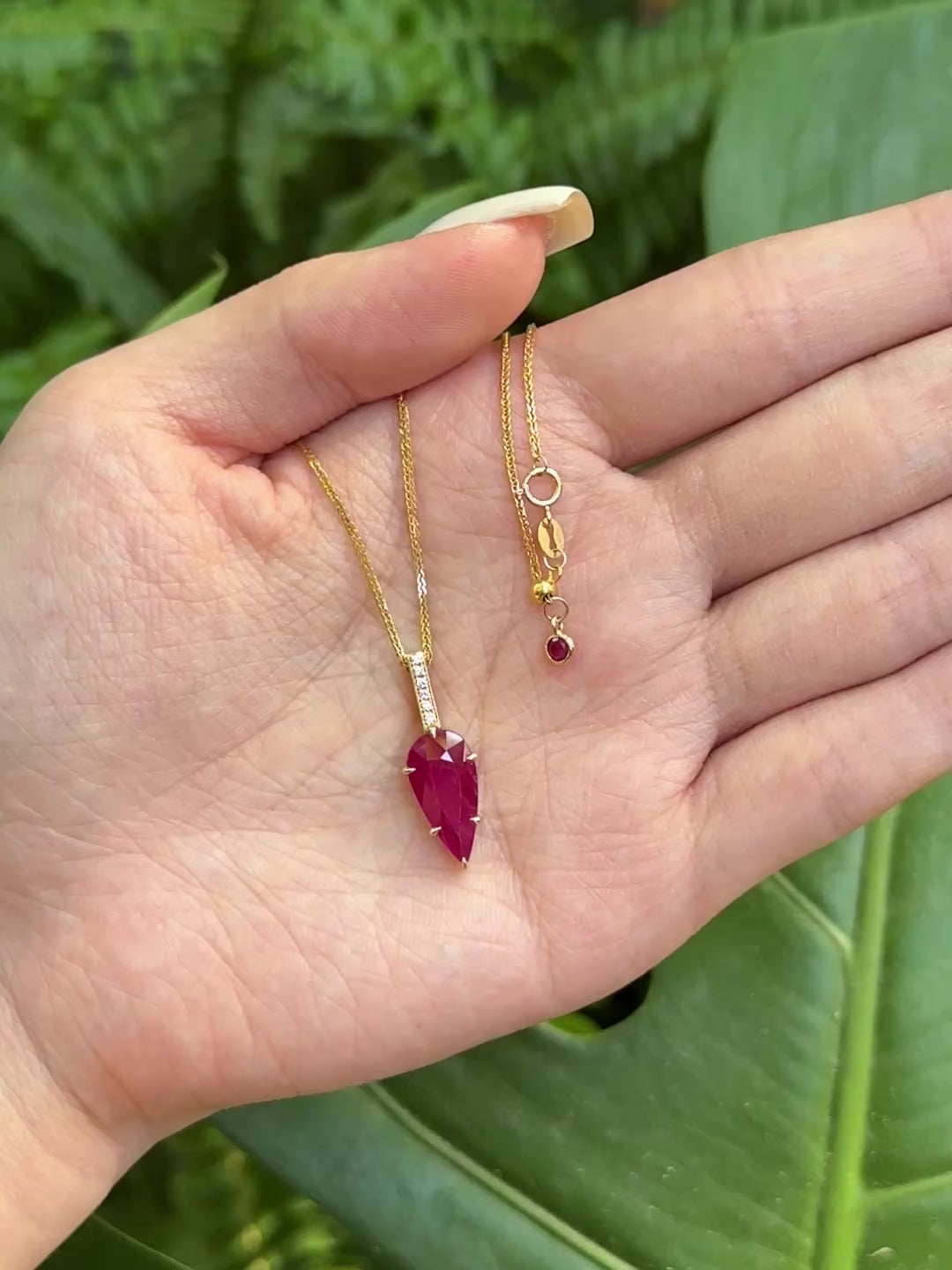 Ruby & Diamond Arrow Supreme Necklace 18k gold Handmade fine jewelry