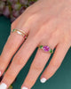 Pink_Sapphire_Tsavorite_Ring_18K_gold_engagement_ring_on_model_video