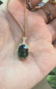 Siam Parti Sapphire Pendant 18k gold handmade fine jewelry Necklace
