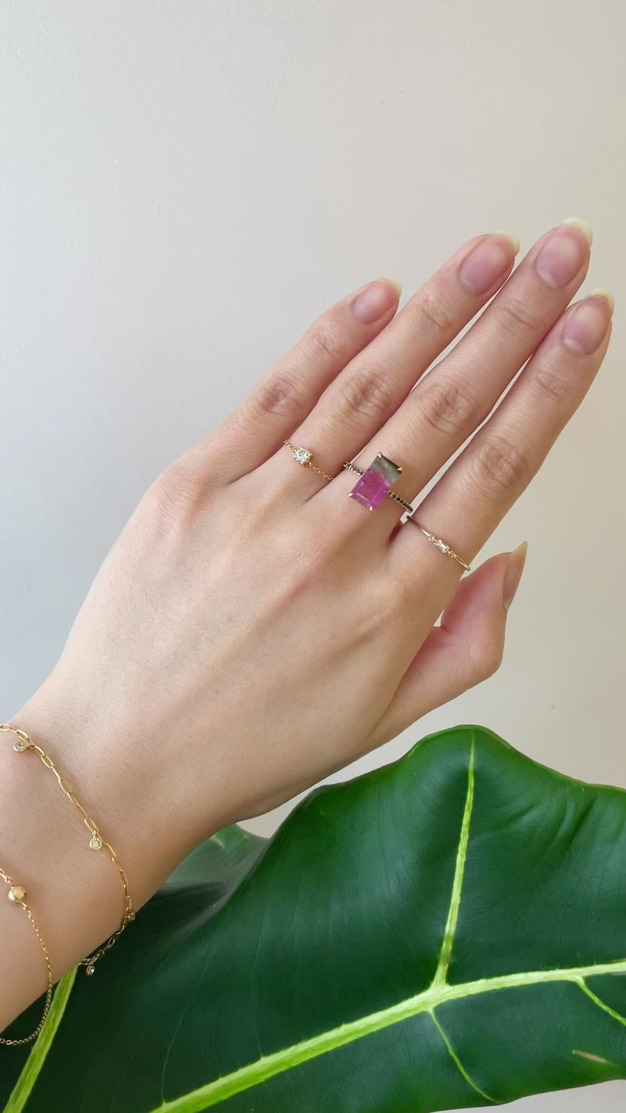 Watermelon tourmaline protection ring