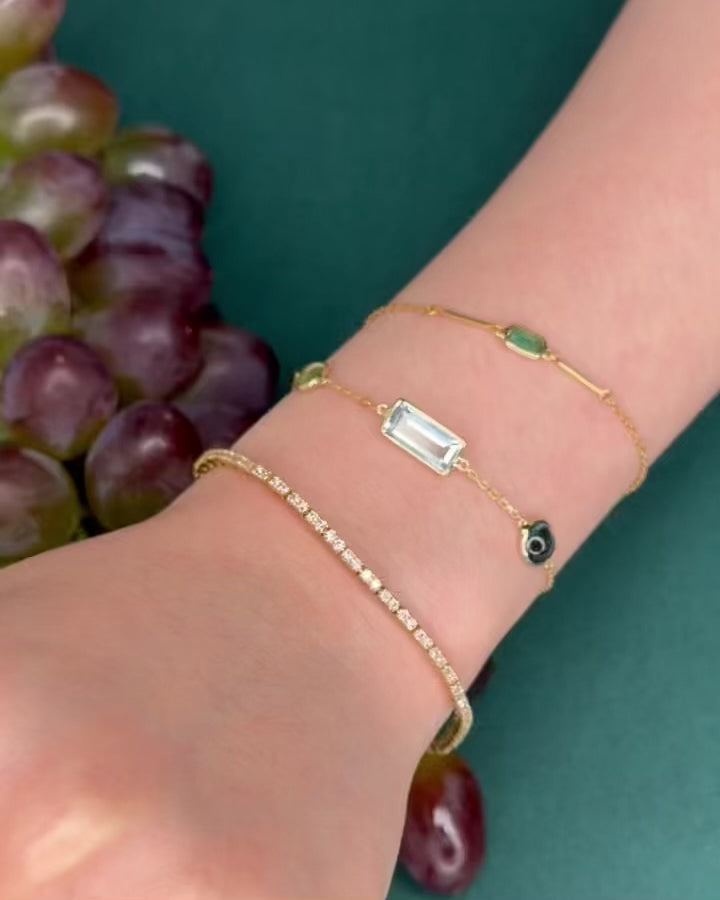 Aquamarine Indicolite & Canary Tourmaline Candy Bracelet