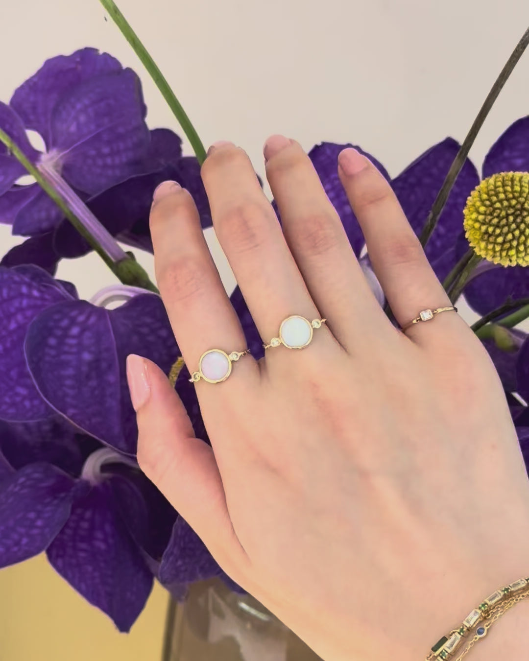 Opal and Diamond Eos Chain Ring
