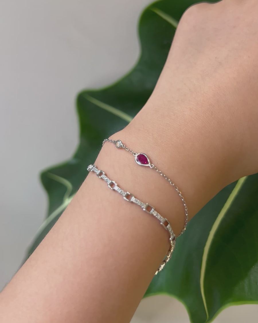 Ruby & Diamond Platinum Candy Bracelet