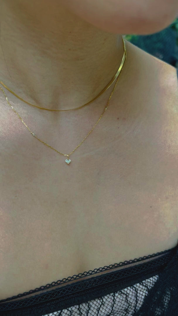 Diamond Heart Dot Necklace