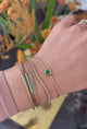 Emerald Heart Bangle 18k gold stackable design on model