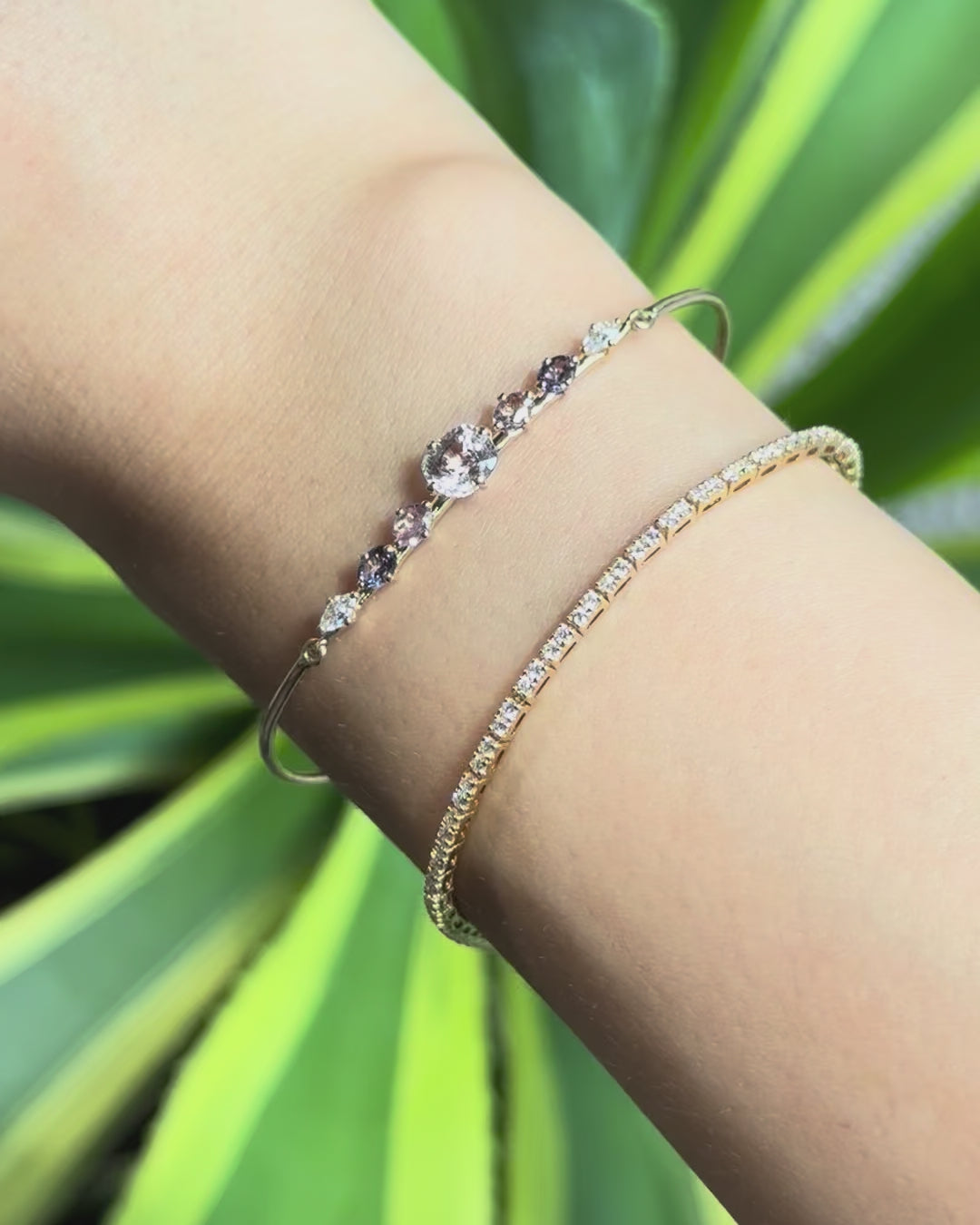 Lilac Spinel Compass Bangle