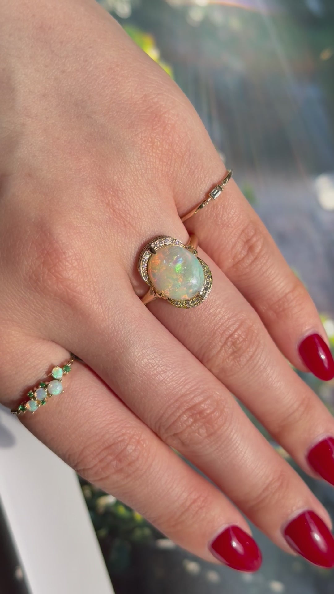 Opal & Diamond Aurora Ring