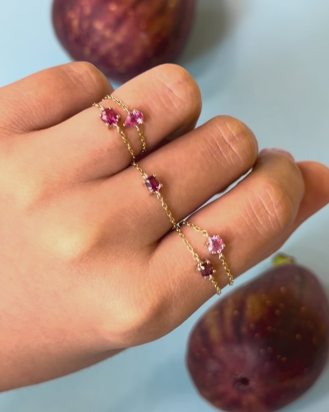 OOAK Spinel Chain Rings