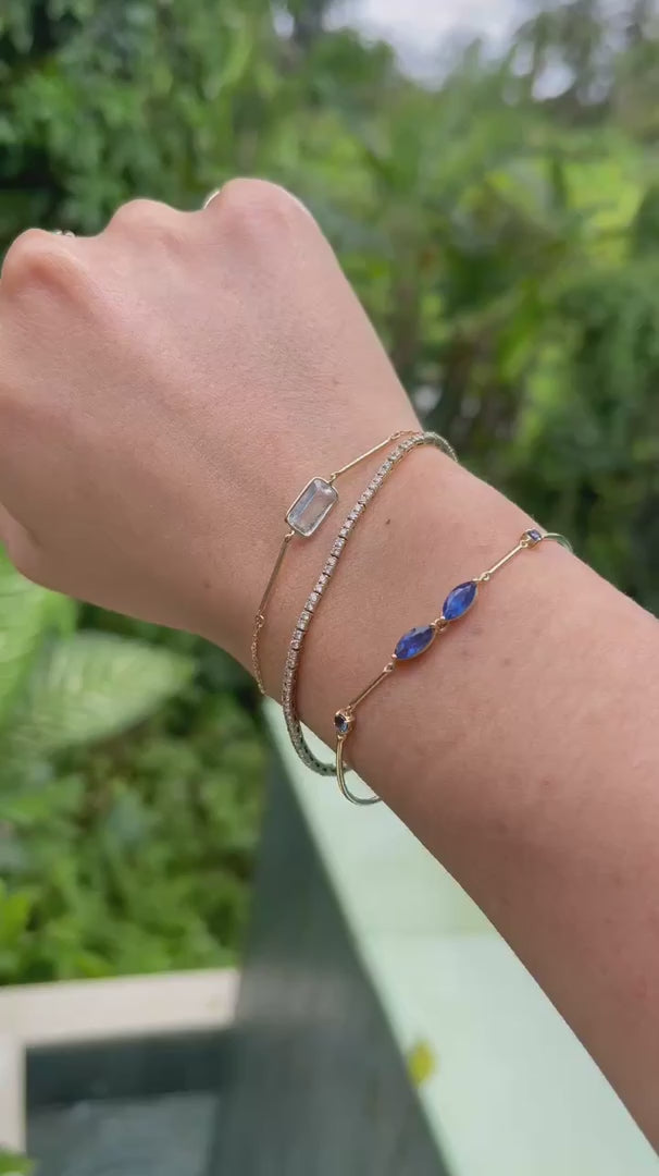 Aquamarine Bar Bracelet