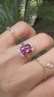 Mahenge Garnet Aurora Ring 18k gold engagement ring on model
