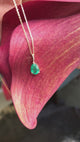 Emerald Dewdrop Necklace 18k handmade fine jewelry