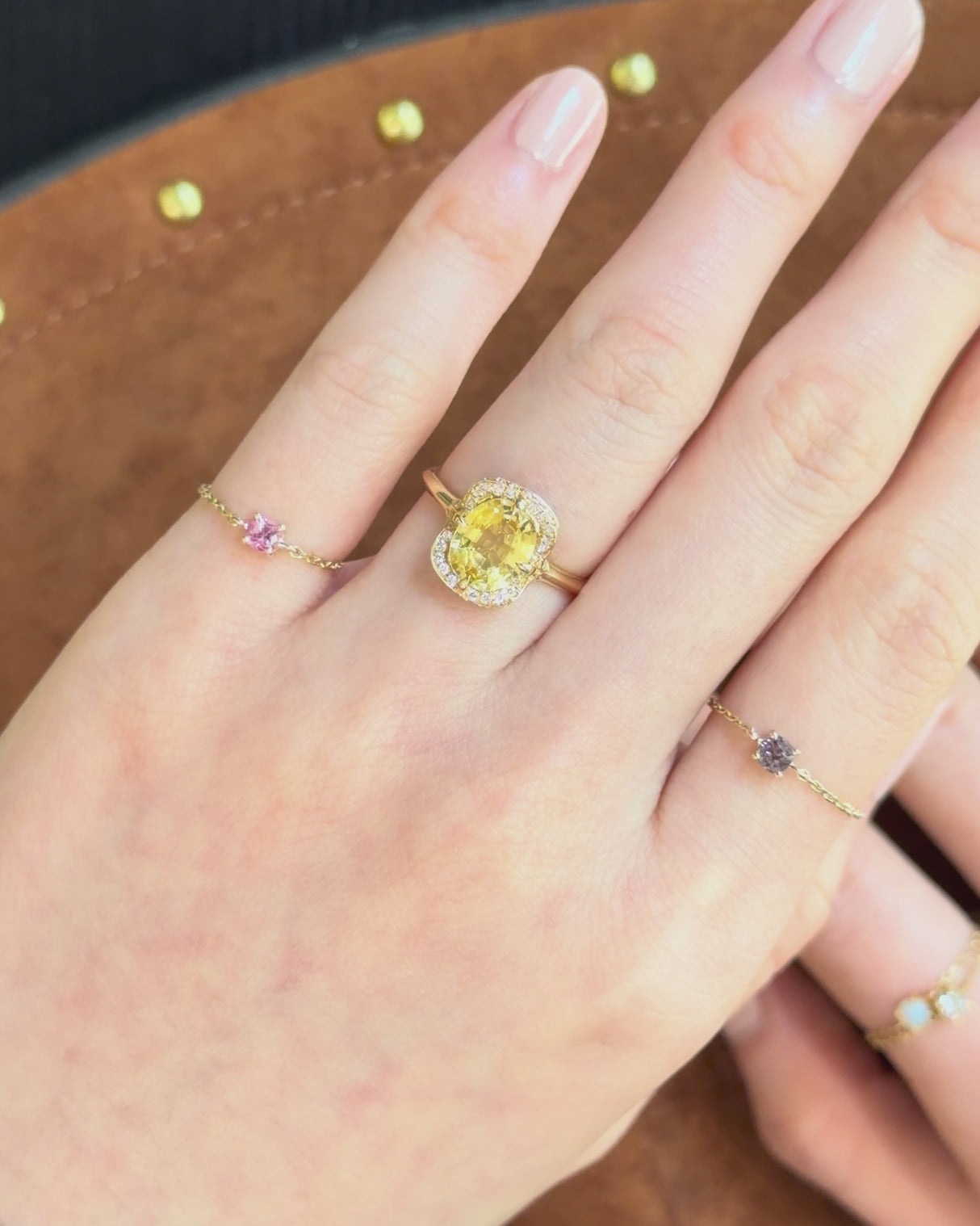 Yellow Sapphire Aurora Ring
