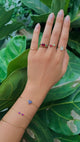Rubellite & Indicolite Eos Chain Ring 18k gold Stackable ring on model