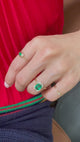 Oval_Emerald_Aurora_Ring_18K_gold_engagement_ring_on_model_video