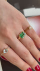 Brazilian Emerald  Compass Ring 18k gold engagement ring on model