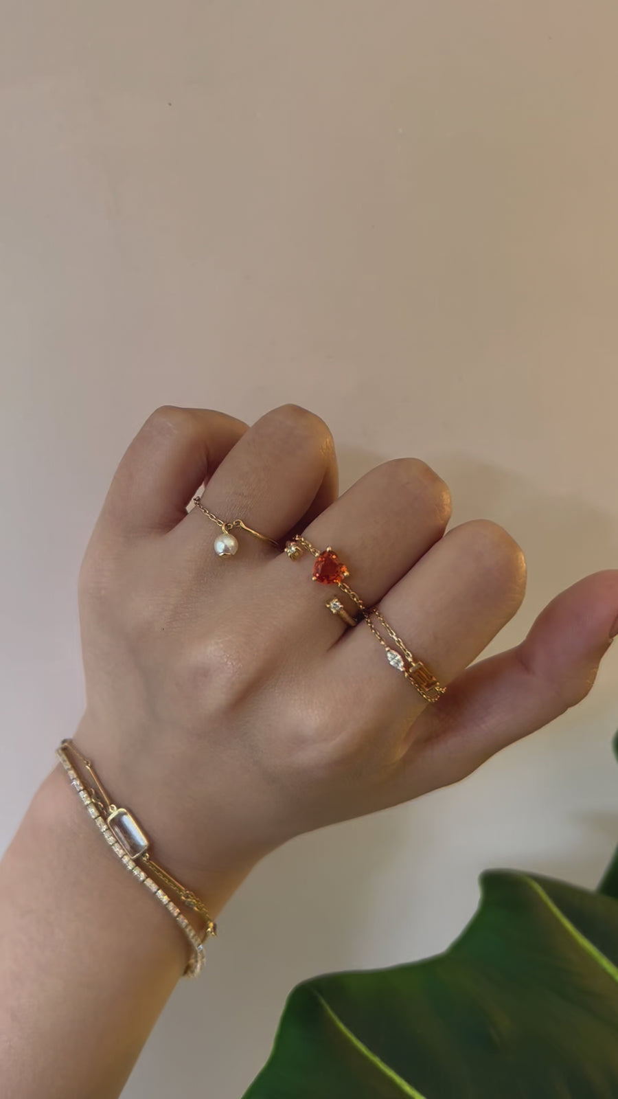 Orange Sapphire Heart Supreme Chain Ring