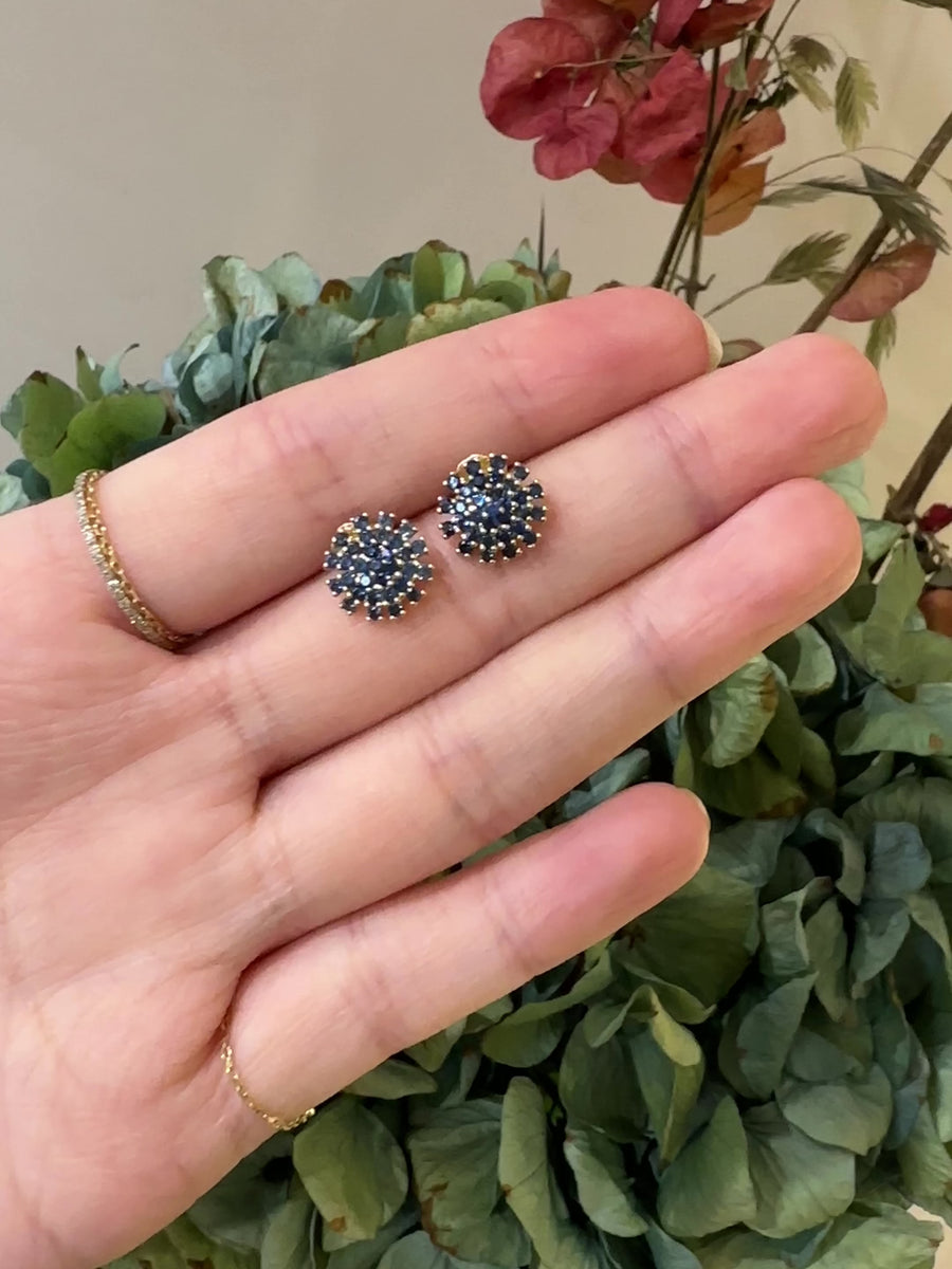 Sapphire Flower Earrings