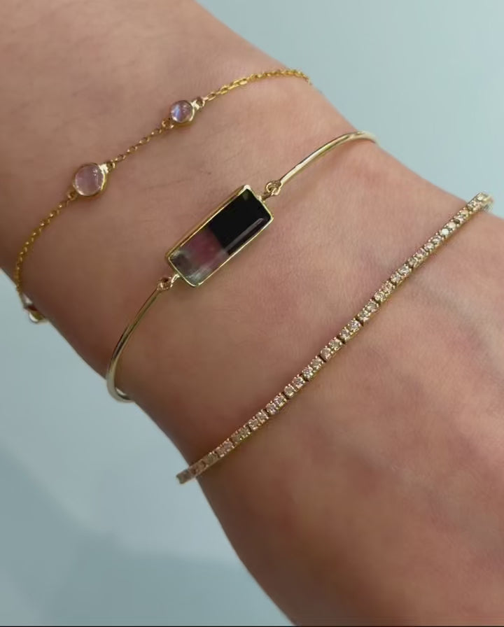 Watermelon Tourmaline Protection Bangle
