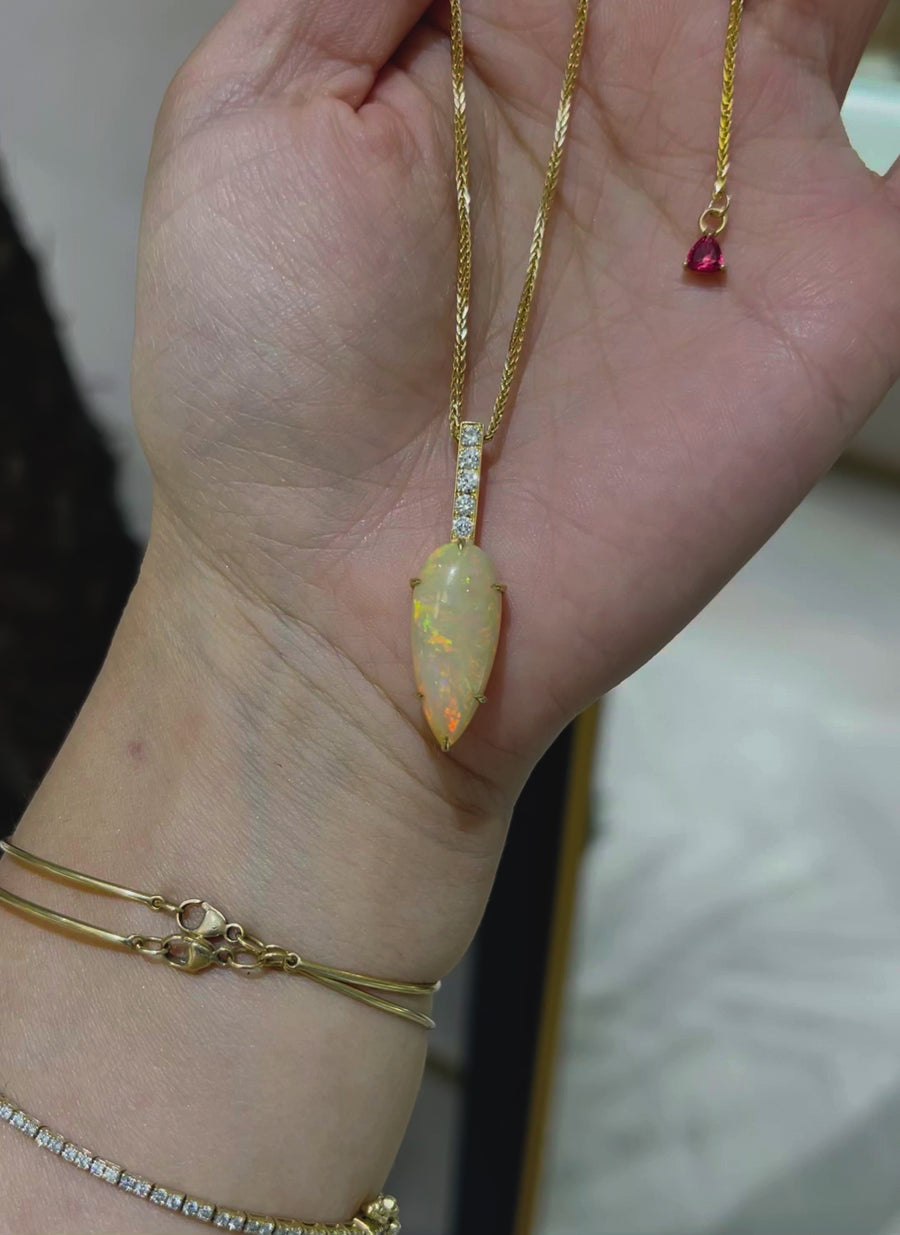 Opal & Diamond Arrow Supreme Necklace