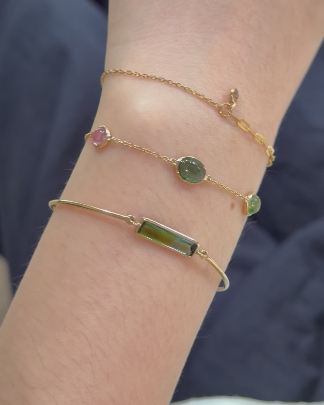 Tourmaline Cabochon Candy Bracelet