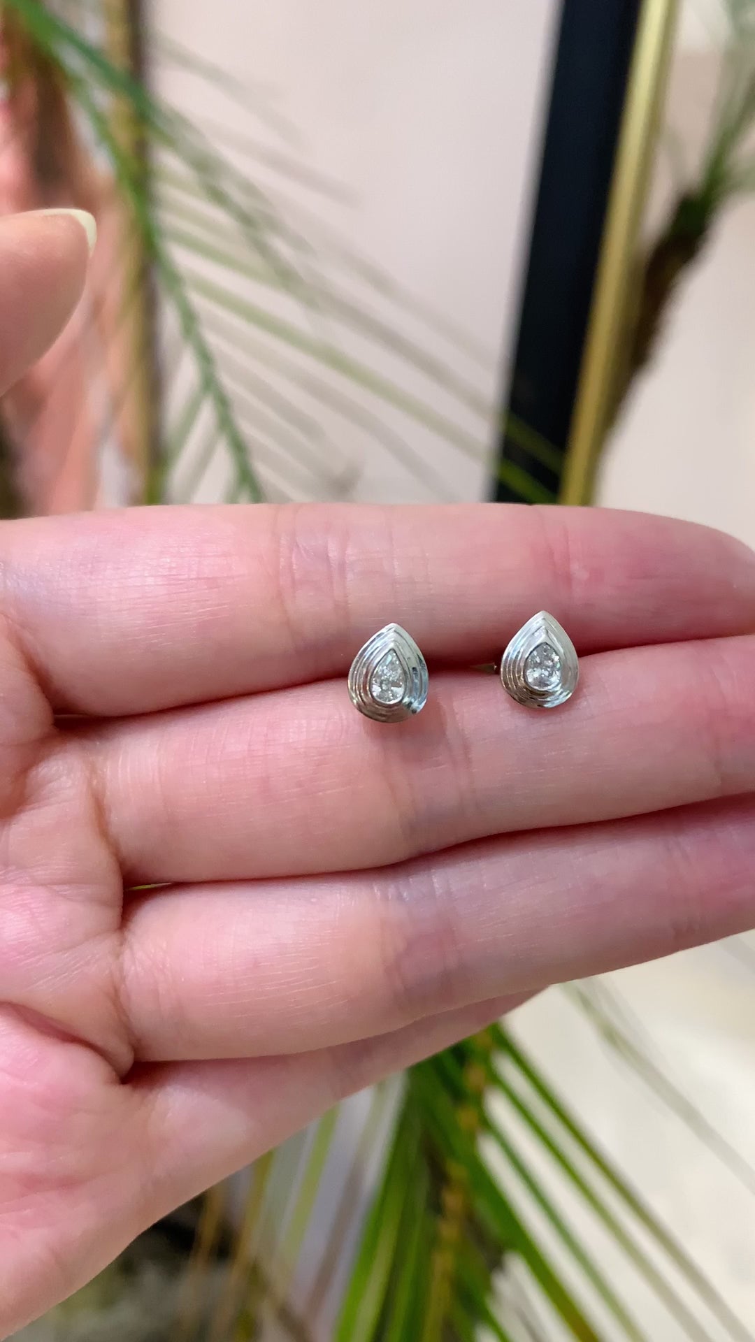 Platinum Diamond Frame Earrings