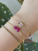 Ruby Double Pear Bangle 18k gold stackable design
