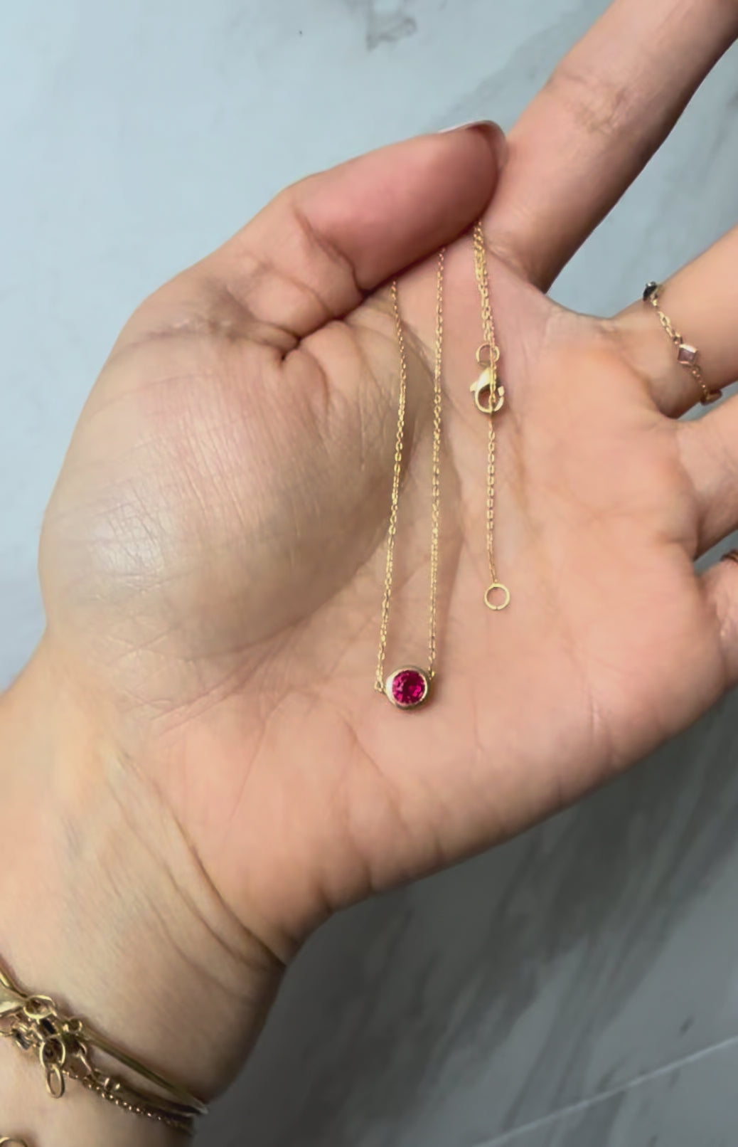 Ruby Petite Button Necklace