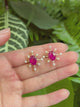 Rubellite Starburst Earrings