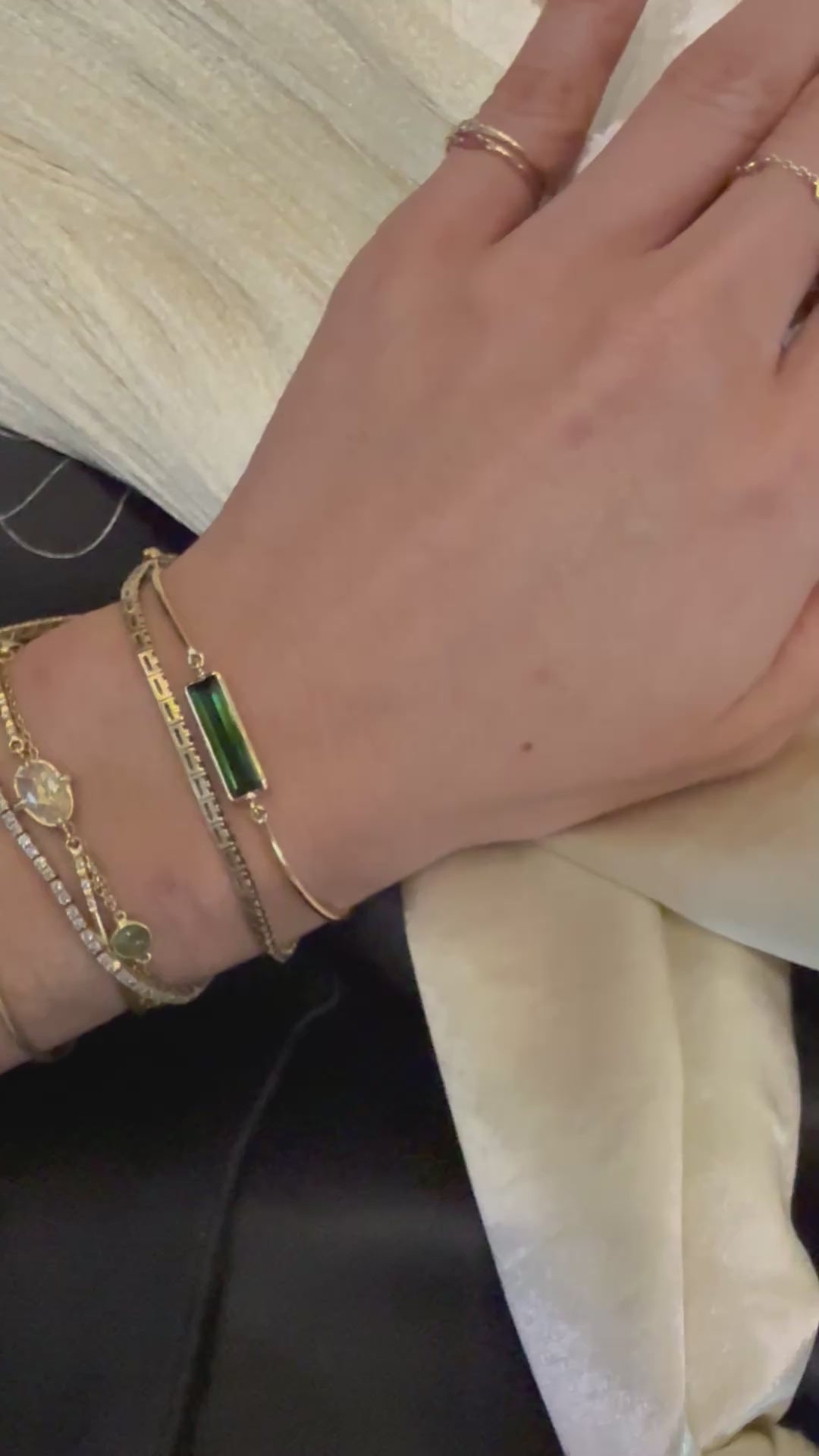 Ombre Lagoon Tourmaline Bar Bangle