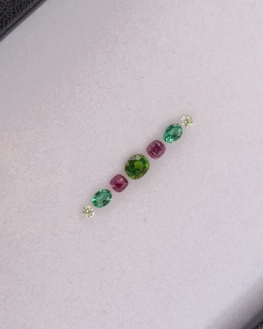 No.1 Tourmaline (0.80ct) Spinel (0.47ct) & Diamond (0.21ct) Comapss Bangle