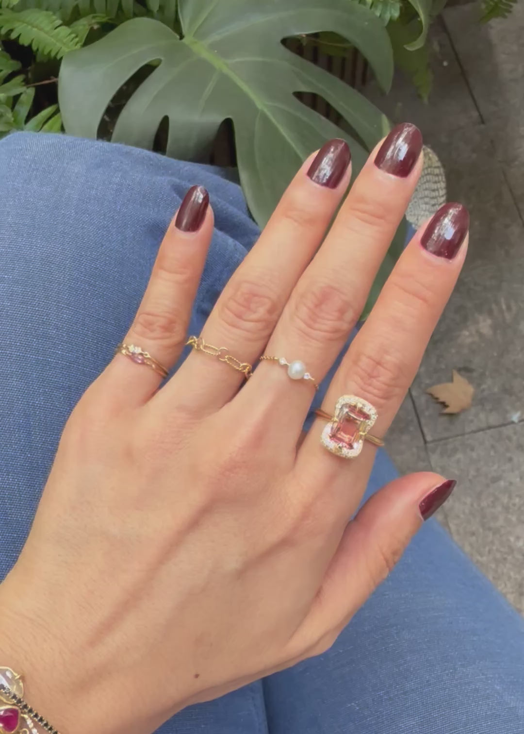 Pink Tourmaline Deco Aurora Ring