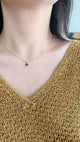 Sapphire & Diamond Whispers Necklace 18k gold handmade fine jewelry