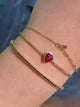 Red Spinel & Diamond Bangle 18k gold stackable design