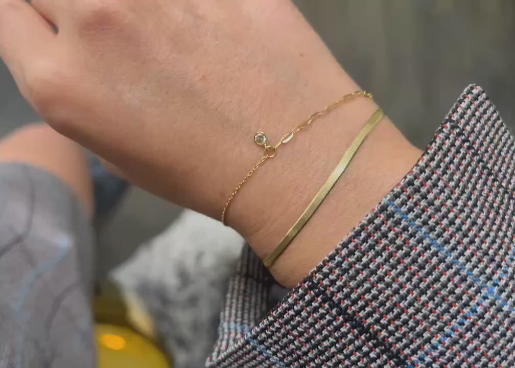 Champagne Diamond Duo Bracelet 18k gold stackable design