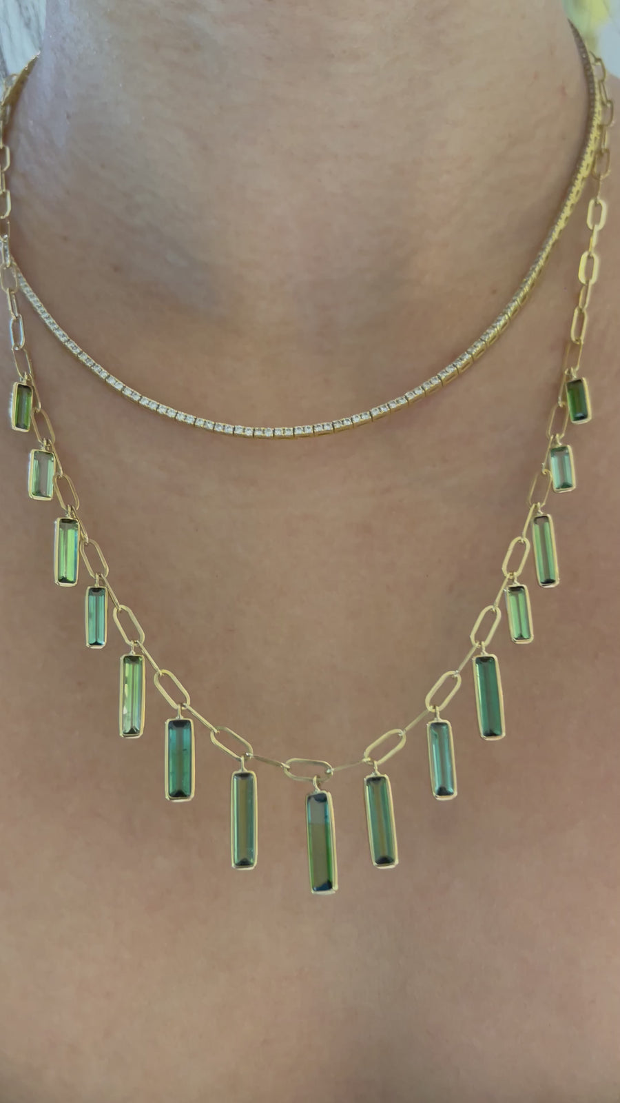 Tourmaline Bamboo Forrest Necklace