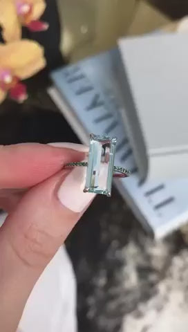 Aquamarine & Blue Diamond Oceans Ring