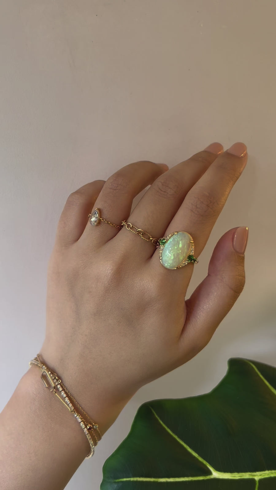 Opal &Tsavorite Gaia Ring