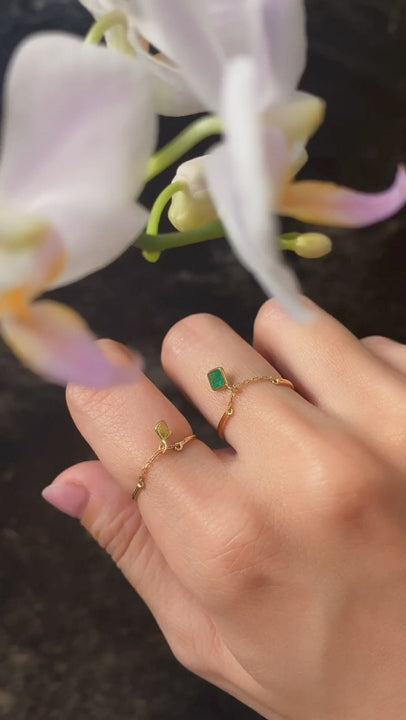 Yi Collection x Opening Ceremony Emerald Ring: Silver with 14k gold plating