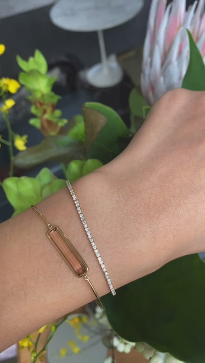 Diamond Tennis Bracelet 18k gold stackable design