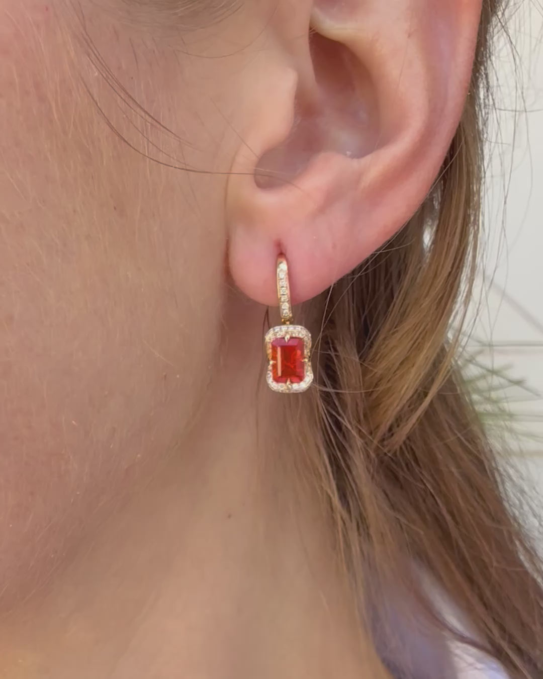 Fire Opal Aurora Earrings