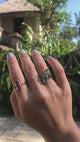 Tourmaline & Black Diamond Bar Ring