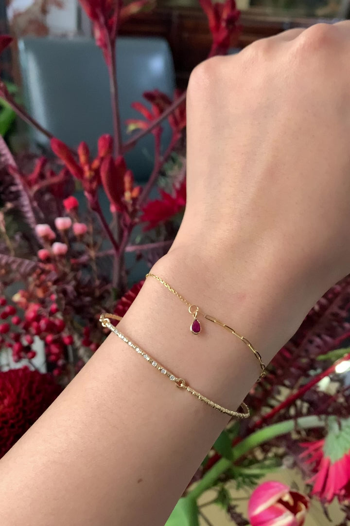 Lucky Ruby Duo Bracelet 18k gold stackable design
