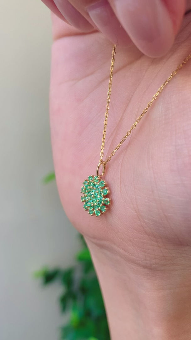 Emerald, Sapphire & Ruby Flower Necklaces